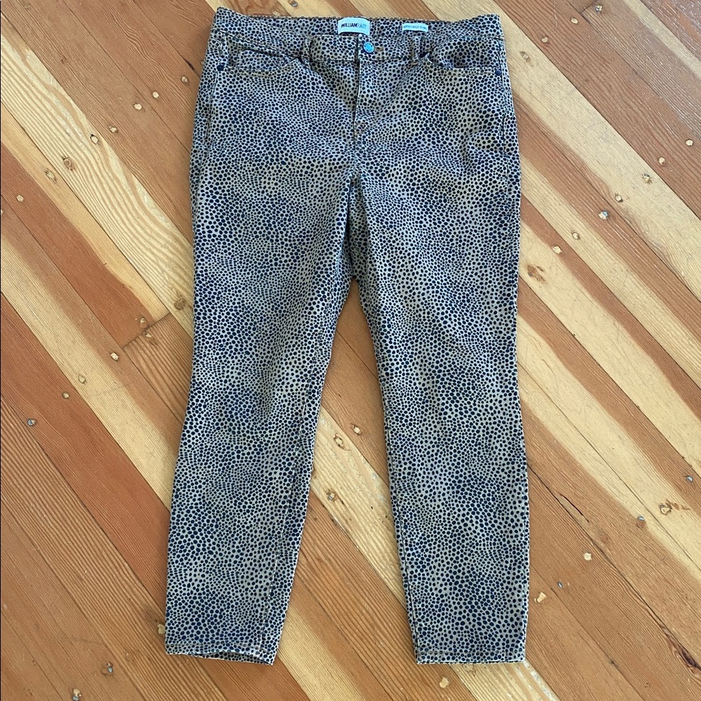 William Rast Black and Tan Dotted Skinny Pants
